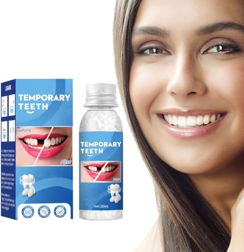 GXGM 3 Pièces Dents Artificielles Instantanées,Colle Dentaire Extra Forte,Solide Pansement Dentaire, Fausse Dents Moulables Temporaires pour Fixer la Dent Cassée Manquante Remplissante