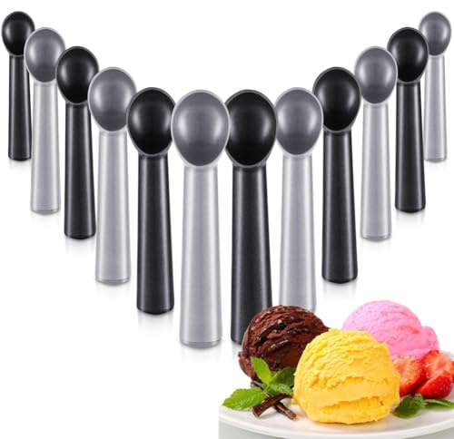 Uxsjakjsd Dessert Spoon 7 Inch Nonstick Anti-Freeze Ice Cream Scooper Scoop 12 Pcs Aluminum Design