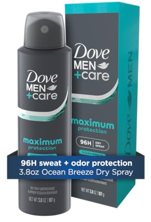 Dove Men+Care Anti-Perspirant Spray Ocean Breeze Maximum Protection Deodorant for men 96-Hour Comfort 3.8 oz