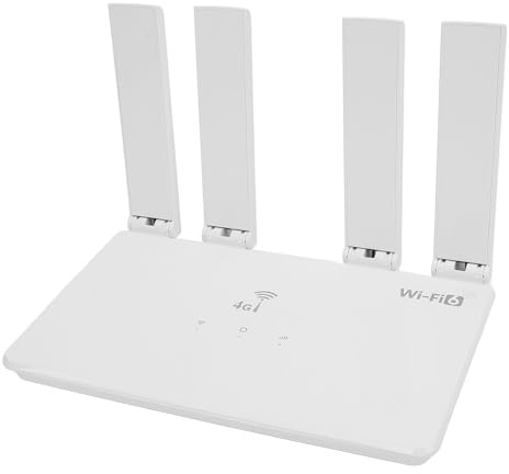 Zhjvihx Enrutador 4G LTE, Enrutador WiFi de 150Mbps para Hogar y Exterior con Antenas Duales de Alta Ganancia, Compatible con Tarjetas SIM Europeas, Admite 32 Dispositivos
