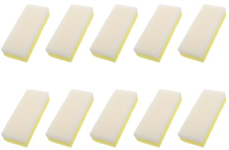 FIXOSHEE Lot de 10 Pierres Ponces Pieds Jaunes en Polyuréthane Exfoliantes et Légères Patchs Nettoyants pour Callosités Outil de Pédicure Pratique pour Soins Quotidiens et Voyage