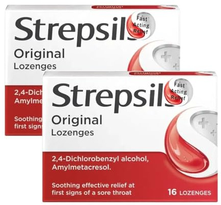 Original Lozenges Sore Throat Relief 16pk x 2 Compatible with Strepsils Fast Acting Antiseptic Sweets with Welari Thank You Card | (2 Pack)