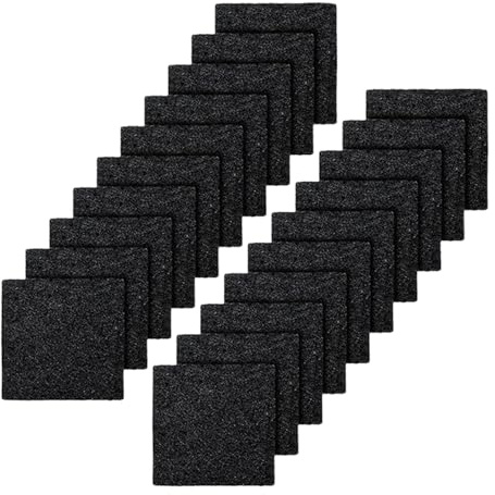 Geruchsfilter – Aktivkohle Selbstklebend | Mülleimer Geruchsabsorber | Aktivkohlefilter Ersatz für Komposter, 20er Pack Anti-Geruch Pads, Schwarz, Universalgröße für Küche Bad Büro Abfalleimer