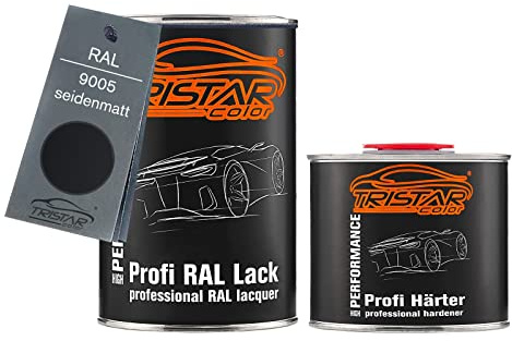 RAL 9005 Tiefschwarz halvglans 2K billack 1,5 liter / 1500 ml burk inkl. härdare