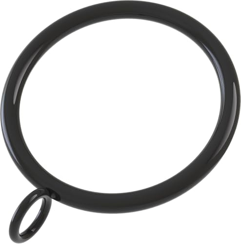 42 PCS Curtain Rings, 1.5 inch Metal Curtain Drape Sliding Eyelet Rings-Hanging Rings for Curtains and Rods, Fits Up to 1 1/4-Inch Rod, Black(Clips Not Included)