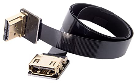 Cablecc CYFPV - Cavo piatto da HDMI maschio a femmina a 90 gradi per HDTV multicopter fotografia aerea (50 cm)