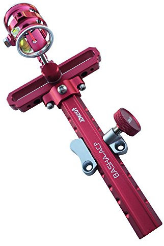 SHARROW 1 Pin Compoundbogen Bogen Visier Bogen Anblick Bogenvisier mit 4x/6x/8x Objektiv Bogensport Jagdvisier (Rot, 1,00(8X))