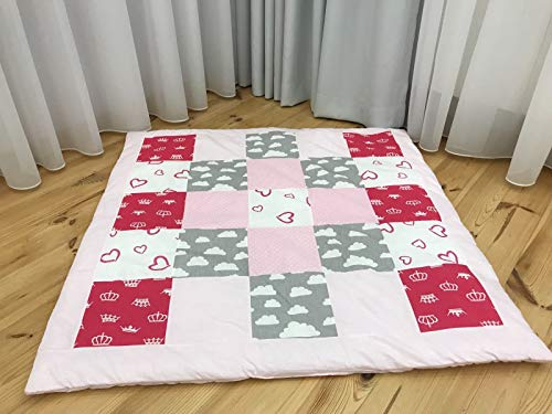 Krabbeldecke Patchwork Decke Spieldecke Babydecke 125x125 cm