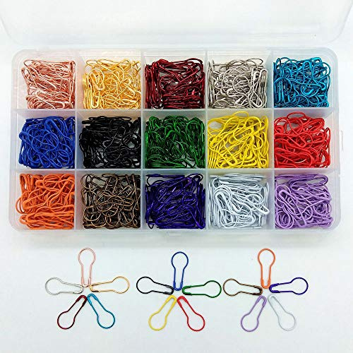 MoonyLI 450 Pcs Calebasse Épingles De Sécurité Ampoule Épingles De Sécurité Point Marqueurs pour Bricolage Artisanat et Vêtements Tricot 15 Couleurs