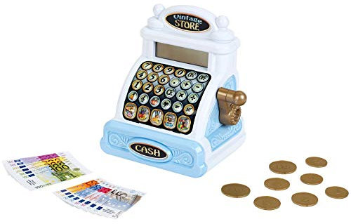 Theo Klein 9309 Vintage Kasse | Nostalgische Registrierkasse mit charmanten Soundmodulen | Taschenrechnerfunktion | Maße: 18,2 cm x 14,8 cm x 21,8 cm | Spielzeug für Kinder ab 3 Jahren