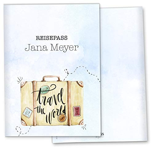 OLGS Reisepasshülle Travel Kunststoff - Personalisierbar, Travel The World Motiv
