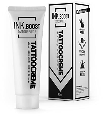 INK.BOOST Tattoo Creme - 50ml - Vegane Tattoo Pflege - Tägliche Pflege & Aftercare für frisches Tattoo