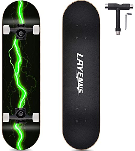 Skateboard Blitz, 31 x 8 Zoll,8-lagiges Ahornbrett, An beiden Enden symmetrisch geneigt,Geeignet für Jungen, Mädchen, Jugendliche, Straße, Erwachsene, Anfänger