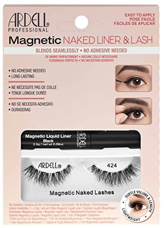 ARDELL Magnetic Liner Kit Naked Lash 424 - Magnetische Wimpern aus Echthaar mit magnetischem Eyeliner, kein Wimpernkleber notwendig | einfaches Anbringen, vegan & wieder verwendbar