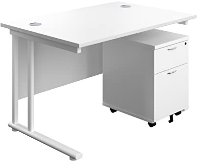 Office Hippo Heavy Duty Rectangular Cantilever Office Desk With 2 Drawer Mobile Filing Pedestal
