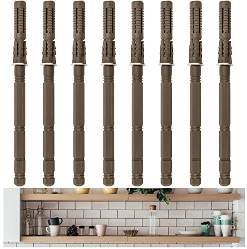 FIGFYOU 8 PCS Supports Étagères Flottante Dissimulé en Plastique et Fer Support Mural Invisible Lourd Devoir Support Étagere Murale Fixation Invisible pour Bricolage, Étagères, Bibliothèques(14*140mm)