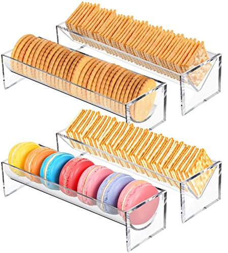 Chunful Transparente Knallbonbons zum Servieren, rechteckiger Knallbonbon-Halter, Acryl-Serviertablett, Lebensmittel-Präsentationsständer für Party, Kekse, Charcuterie, Brett für Hochzeit, Zuhause,