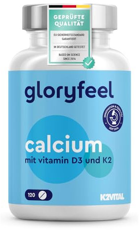 Calciumcitrat 800mg + Vitamin D3 K2, optimale Calciumaufnahme* - K2VITAL® Premiumrohstoff (99,7+% All-Trans) - Calcium Tabletten - Laborgeprüft in Deutschland hergestellt