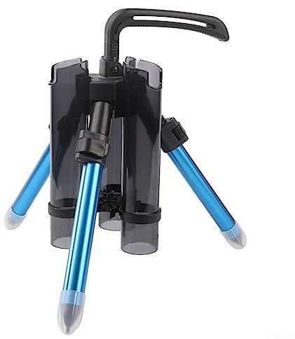 DAZZLEEX Trípode para caña de pescar, soporte para caña de pescar, trípode portátil para apoyar cañas de pescar y cajas de señuelos, color azul