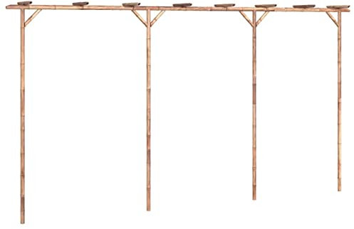 Homgoday Pergola en bambou 385 x 40 x 205 cm, meubles pour maison intérieure extérieure salon chambre à coucher