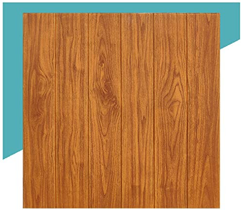 3D Wand, Schaumstoffplatte, Schale und Stabbacksplash, 3D -Holz -Effekt -Tapete ,SPORT Schaum 3D -Wandplatte Küche wasserdichte selbstklebende Tapeten -Wandtapel, 70 cmx70 cm (braun) (Größe: 50 STCK)
