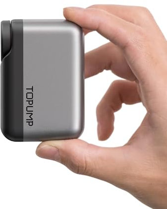 TOPUMP Mini Bike Pump Portable Electric bicycle pump,120PSI Tiny Bike Air Pump Fast inflation,Type-C Rechargeable Battery,with Shrader & Presta Valves for Road Bikes (No Digital Display)