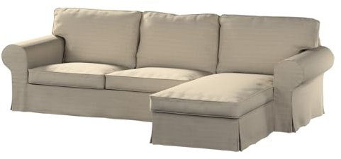 dekoria Ersatz für Bezug für Ektorp 2-Sitzer Sofa mit Recamiere Sofahusse passend für Modell Ektorp beige