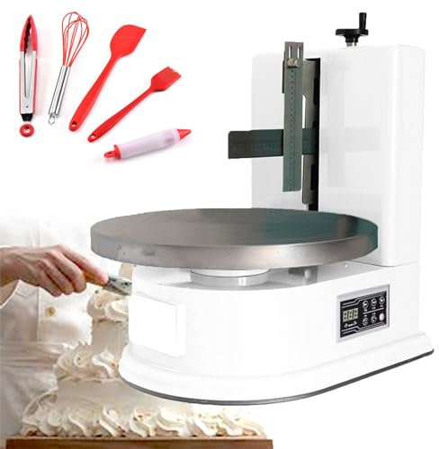 Máquina Para Untar Crema De Pan Eléctrica De 80W Con Juego De Herramientas Para Hornear, Dirección Y Velocidad De Rotación Ajustables (40-180 Rpm) / Plato Giratorio Dic50 Cm / Espátula De Regla