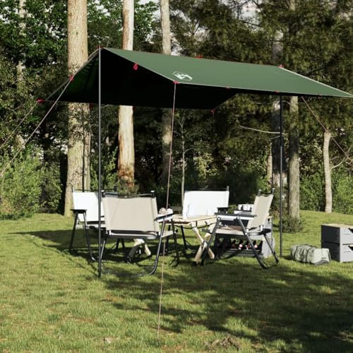 Tino Tech Tarp Outdoor Tent Camping Zeltplane Zeltunterlage für Ourdoor Camping Zeltplane Tarp für Hängematte Wasserdicht Tarp Camping Zelt Plane Ultraleicht 300x294 cm Oxford-Gewebe Grün