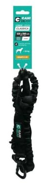 CANI C GEAR, Longe De Traction, Modèle Classica, Couleur Noir, Poignée pour Une Tenue en Mode Laisse Longue, Poignée de retenue en Mode Laisse Courte, Garanti à Vie, 1, 9 m