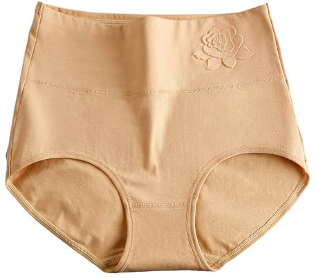 SRZYMJ Unterhosen Bauchweg Nahtlos Mit Spitze Hohe Taille Panties Nahtlos Unterwäsche Frauen Baumwolle Nahtlos Taillenslip Nahtlos Bauchweg Tangas Hautfarben Slip Sexy Panty Strings Khaki