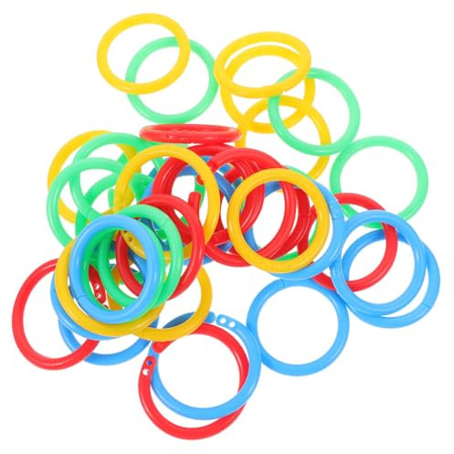 DIYEAH 40pcs Plastic Binder Rings Loose Leaf Book Rings Book Binder for School Office Scrapbook
