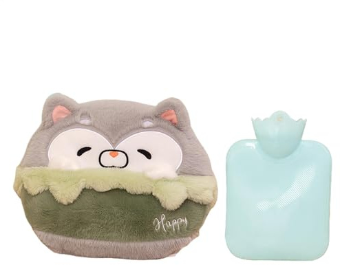 Yaztauho Cuscino riscaldante per acqua – Cuscino riscaldante in peluche a forma di cartone animato, 500 ml, portatile, a prova di perdite, con simpatici animali di peluche, per donne, uomini, bambini,