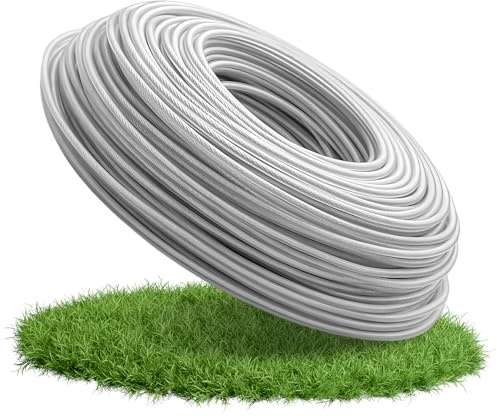 Hilo de corte, hilo de siega 3,0 mm x 45 m, hilo de siega de acero para desbrozadora, alambre de acero hilo de nailon, hilo de recortador, hilo de repuesto para cortacésped, hilo de desbrozadora
