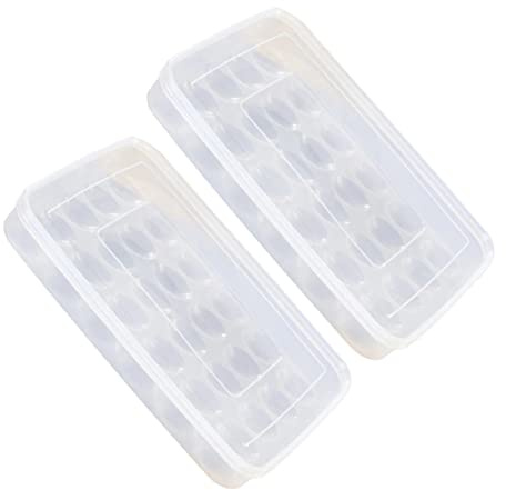 Housoutil 2pezzi Contenitore per Uova in Plastica Impilabili con Coperchio Trasparente per Conservazione Resistente e Riutilizzabile Adatto per Frigorifero e Congelatore