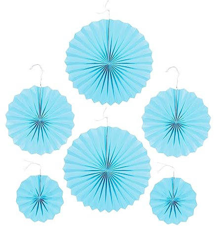 HIAKDOFT 6 Stück Papierfächer-Blumendekoration The Wedding Party hochzeitsideen papierblüten Dekoration Party Handfächer Falten Dekorationen Hochzeitspapier-Fans Faltblume aus Papier Blue