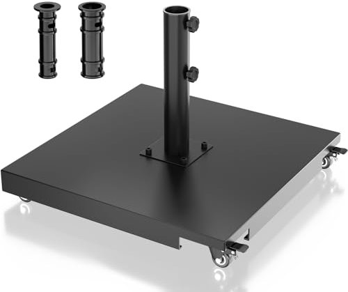 PGGP Metall-Terrassenschirmständer mit Rollen, max. 158,8 kg Gewichtskapazität, Terrassenschirmständer, robuster Schirmständer für Terrasse, Deck, Pool und Rasen