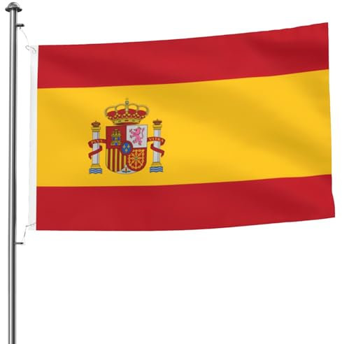 Spanische Flagge, doppelseitig, 1,5 x 2,4 m, strapazierfähig, für den Innen- und Außenbereich