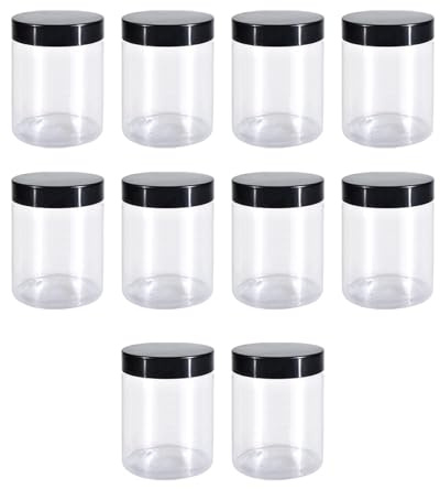 YEJBBUC Lot de 10 pots vides pour animaux domestiques avec couvercle Slime Cosmétique Récipient pour noix, pâtes, hydratants, 500 ml, 10 pièces