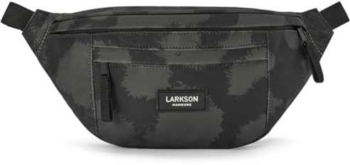 LARKSON Bauchtasche Damen & Herren Grau Leo - Ole | Hüfttasche für Sport Outdoor Stadt, Gürteltasche Stylisch für Festival, Crossbody Bag mit Gurt, Wasserabweisend