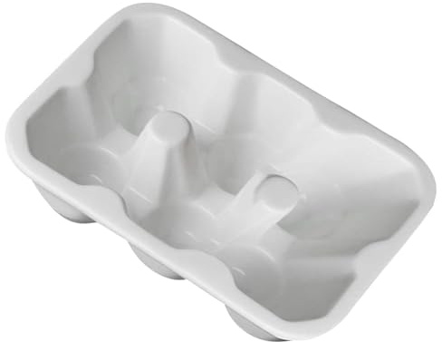EXQUIMEUBLE Portauova in Ceramica Bianco Scomparti per Frigorifero Contenitore Uova da Cucina Sicuro ed Ecologico Organizer da Tavolo per Conservazione Spaziosa e Ordinata