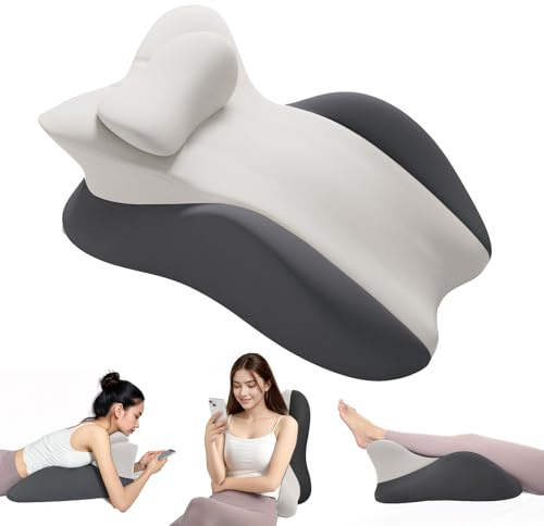 Cuscino a Cuneo in Memory Foam per Posizione Prona, Cuscino da Lettura per Testata del Letto, Cuscino da Letto per Sedersi, Sollievo dal Dolore alla Schiena, Collo e Gambe, Ideale per Coppie 58cmx38cm