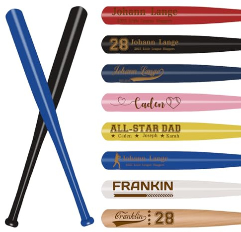 Bâtons de baseball mini personnalisés Bâton de baseball personnalisé en bois 45,7 cm Balle Tee Entraînement d'équipe d'entraîneur Jeux gravés Cadeau personnalisé