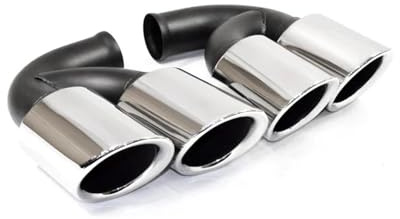 Silenziatore Per Cayenne 2011-2014, modifica dello scarico, ugello terminale marmitta in acciaio inossidabile 304 Tubo scarico modificato(Silver B Short)