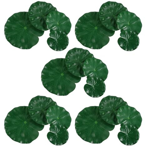 HIAKDOFT Nénuphars Artificiels Flottants 20 Pièces Décoratives Réalistes pour Étang Jardin Piscine Décorations Flottantes