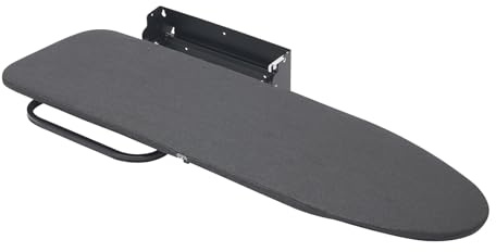 Tabla de planchar montada en la pared, plegable, giratoria 180°, tabla de planchar plegable, ahorra espacio, tabla de planchar para colgar en la pared, ideal para apartamentos pequeños, color negro