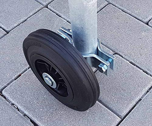 Laufrad für Bauzaun-Lauftor mit Schelle für alle Rohrdurchmesser - 2 kg