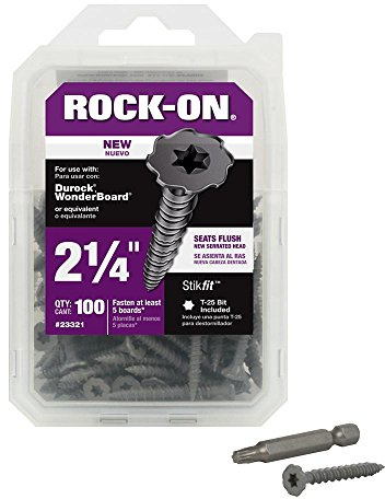 Rock-On 23321#9 by 2-1/4 Serrated Head Star Drive Cement Board Screws (100 Pack)