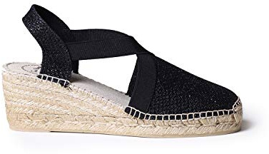 Espadrille pour Femme en Tissu de Coton - Triton - Noir, 39 EU