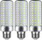 Tebio LED Argento Mais lampadine E27 25W Small Edison Screw Equivalente a 200W 2500LM Non Dimmerabile 6000K Bianco Freddo Lampadine a candela, 3 pezzi